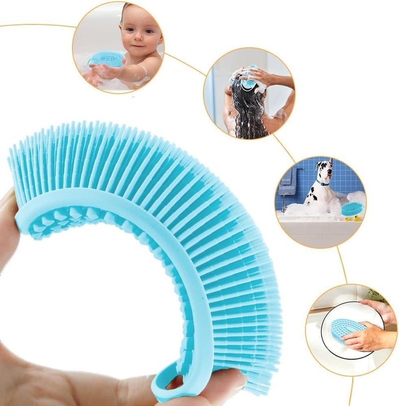 BIRZAR Exfoliating Silicone Body Scrubber Silicone Bath Brush Glowing Skin Silicone Shower Loofah for Gentle Exfoliating Long Lasting Lathers Well More Hygienic Than Traditional Loofah Body BrushMULTICOLOUR - Image 4
