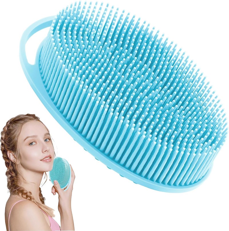 BIRZAR Exfoliating Silicone Body Scrubber Silicone Bath Brush Glowing Skin Silicone Shower Loofah for Gentle Exfoliating Long Lasting Lathers Well More Hygienic Than Traditional Loofah Body BrushMULTICOLOUR - Image 1