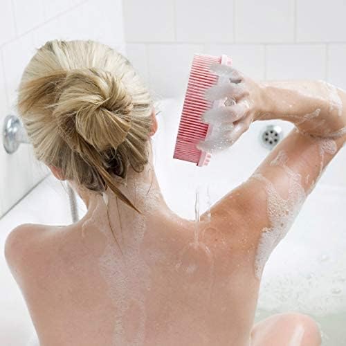 BIRZAR Exfoliating Silicone Body Scrubber Silicone Bath Brush Glowing Skin Silicone Shower Loofah for Gentle Exfoliating Long Lasting Lathers Well More Hygienic Than Traditional Loofah Body BrushMULTICOLOUR - Image 3