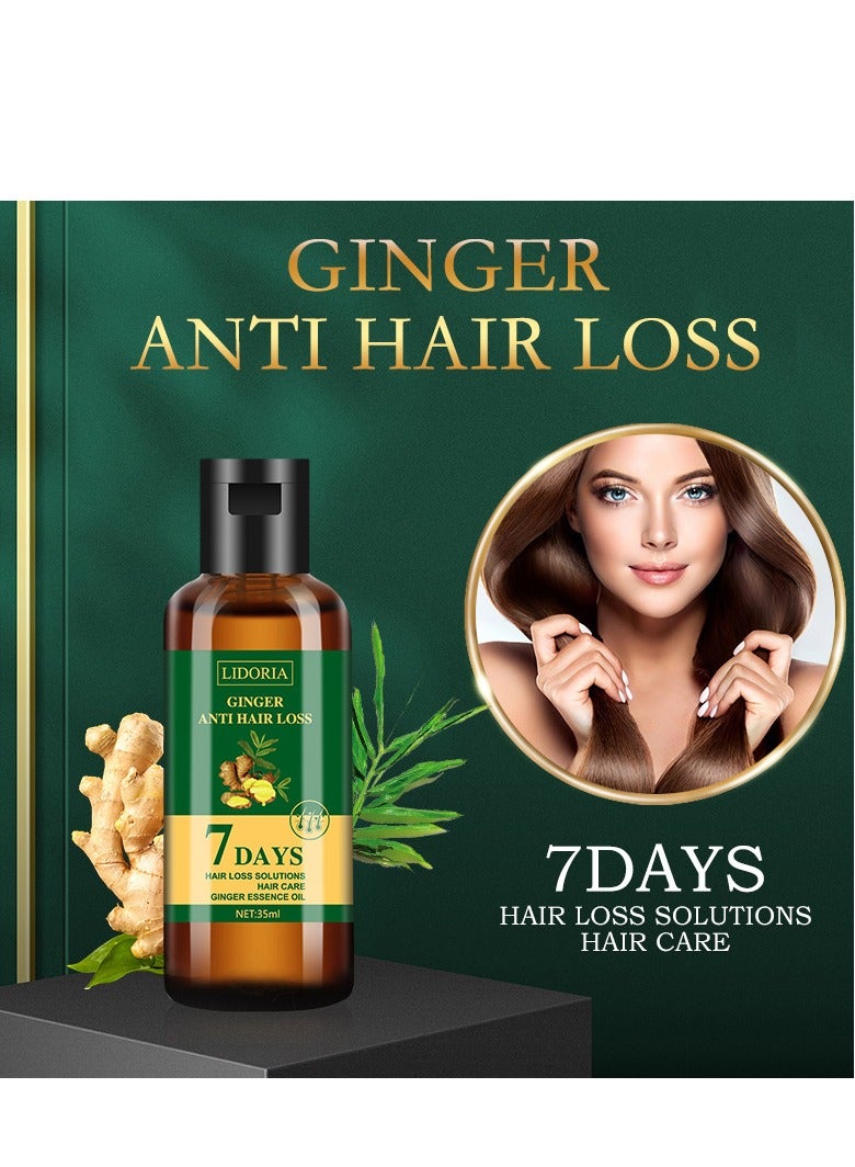 LIDORIA Ginger Anti Hair Loss 7 Days,Ginger Anti Hair Loss 7 Days,Natural Ginger Hair Growth Serum, Ginger Oil for Hair Growth, Repair Damaged Hair, Nourishes Hair Roots(2PCS) - Image 2