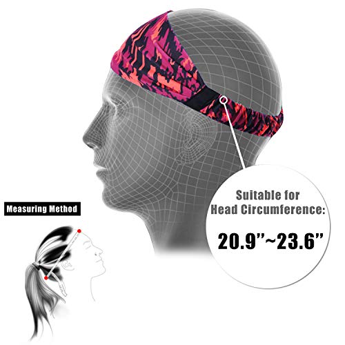 Obacle Headbands for Men Women Sweat Bands Headbands Non Slip Thin Lightweight Breatheable Head Band Outdoor Sports Workout Yoga Gym Running Jogging (Elastic Band, 4 Pack Black-Gray Blue Red Green) - Image 4