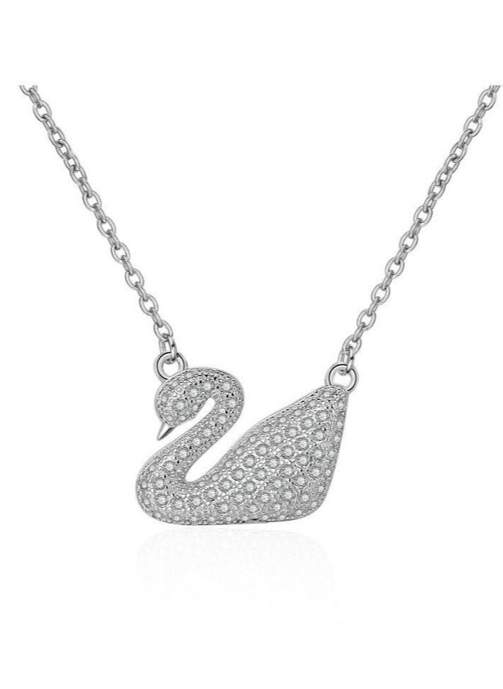 Generic Swan Necklace With Crystals  - Image 1