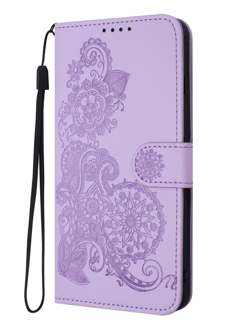 For Tecno Spark Go 2023 Datura Flower Embossed Flip Leather Phone Case(Purple)  - Image 1