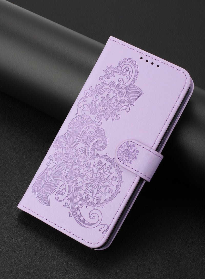 For Tecno Spark Go 2023 Datura Flower Embossed Flip Leather Phone Case(Purple)  - Image 2