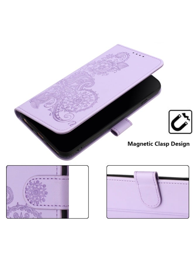 For Tecno Spark Go 2023 Datura Flower Embossed Flip Leather Phone Case(Purple)  - Image 5
