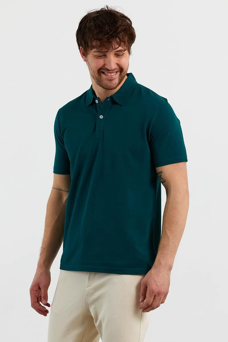 Odelon Men's Basic Polo Neck T-Shirt (Regular Fit) Green