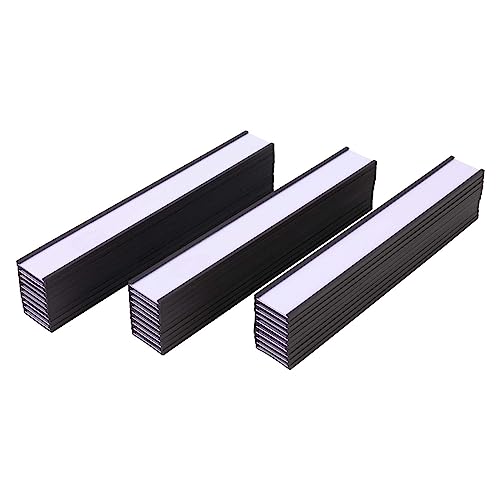 Eeoyu Magnetic Label Holders with Magnets Magnetic Data Card Holders with Clear Plastic Protectors for Metal Shelf, Whiteboard, Set of 50 (1 x 8 Inch) - Image 1