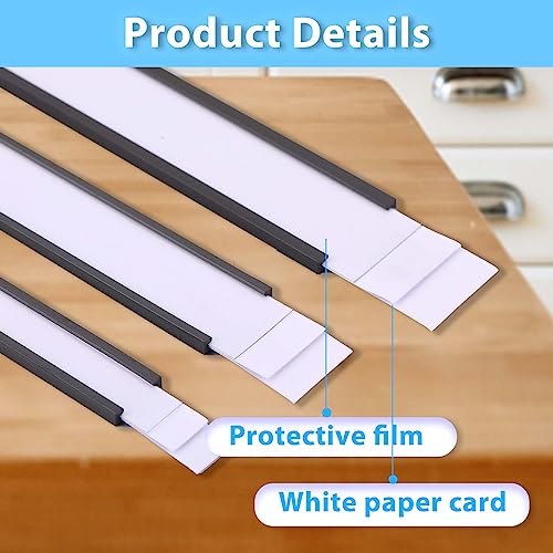 Eeoyu Magnetic Label Holders with Magnets Magnetic Data Card Holders with Clear Plastic Protectors for Metal Shelf, Whiteboard, Set of 50 (1 x 8 Inch) - Image 5