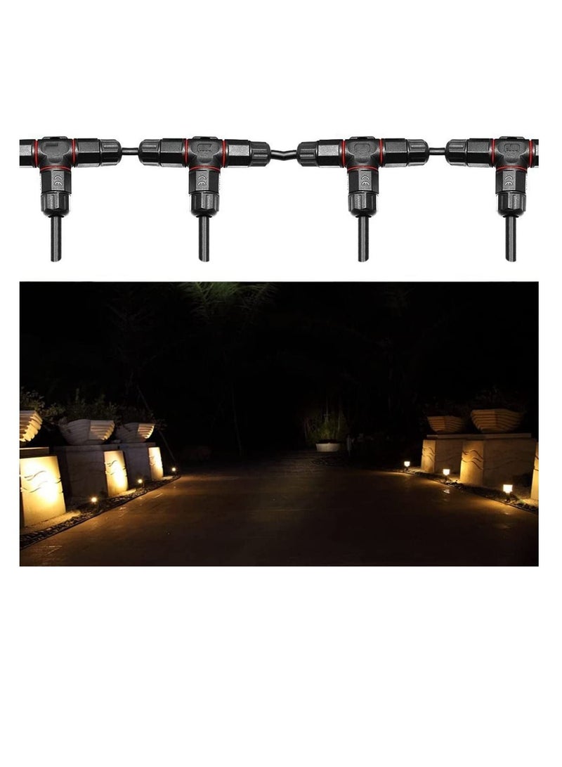 SYOSI 3 Way Junction Box IP68 Waterproof Electrical Junction Box for 5mm-10mm Cable Range (AC 500V, 25A) Black 2 Pack - Image 4