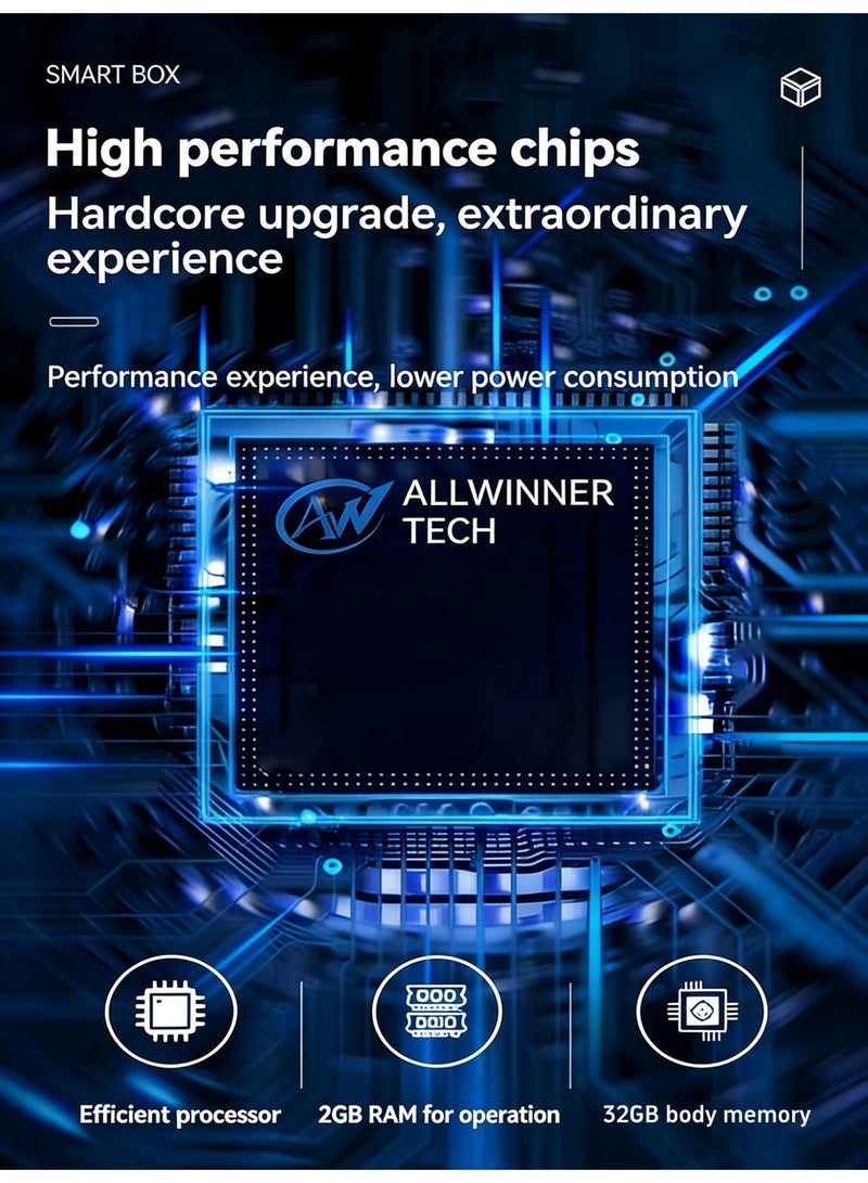 Wireless CarPlay Adapter & Android Auto Adapter 3-in-1, Mini AI Box TV Box, Plug & Play Wireless CarPlay Dongle, Convert Wired CarPlay to Wireless, No Delay Stable Connection, Bluetooth WiFi, for iOS & Android Phones,USB-A/Type-C Compatible - Image 5