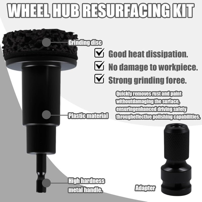 VITASHYNX 10 Pcs Wheel Hub Cleaning Tool Kit, Wheel Stud Cleaner and Hub Resurfacing Kit Includes 8 Pads, Quick Rust Removal, Fits 1/2” Wrenches or Power Drill, Automotive Maintenance Tool - Image 5