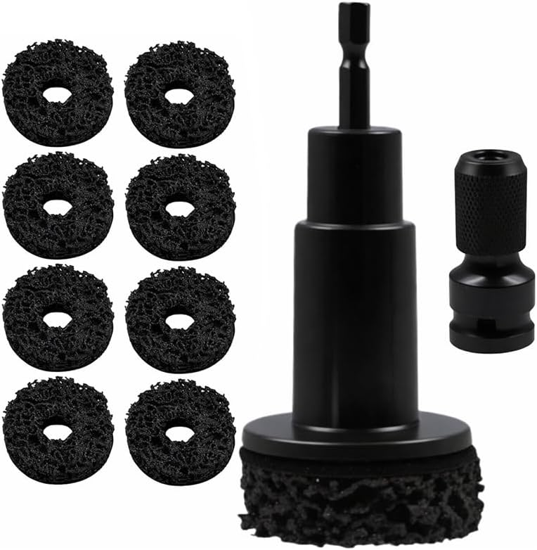 VITASHYNX 10 Pcs Wheel Hub Cleaning Tool Kit, Wheel Stud Cleaner and Hub Resurfacing Kit Includes 8 Pads, Quick Rust Removal, Fits 1/2” Wrenches or Power Drill, Automotive Maintenance Tool - Image 1