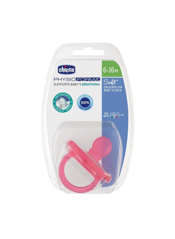 Chicco Chicco Silicone Physio Soft Soother 6-16M - PINK  - Image 1