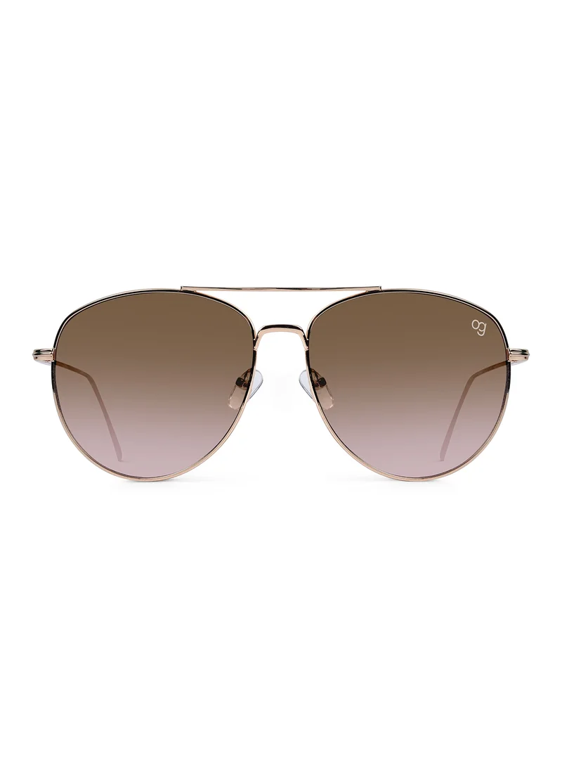 Woggles UV- Protected  Golden Aviator Sunglasses
