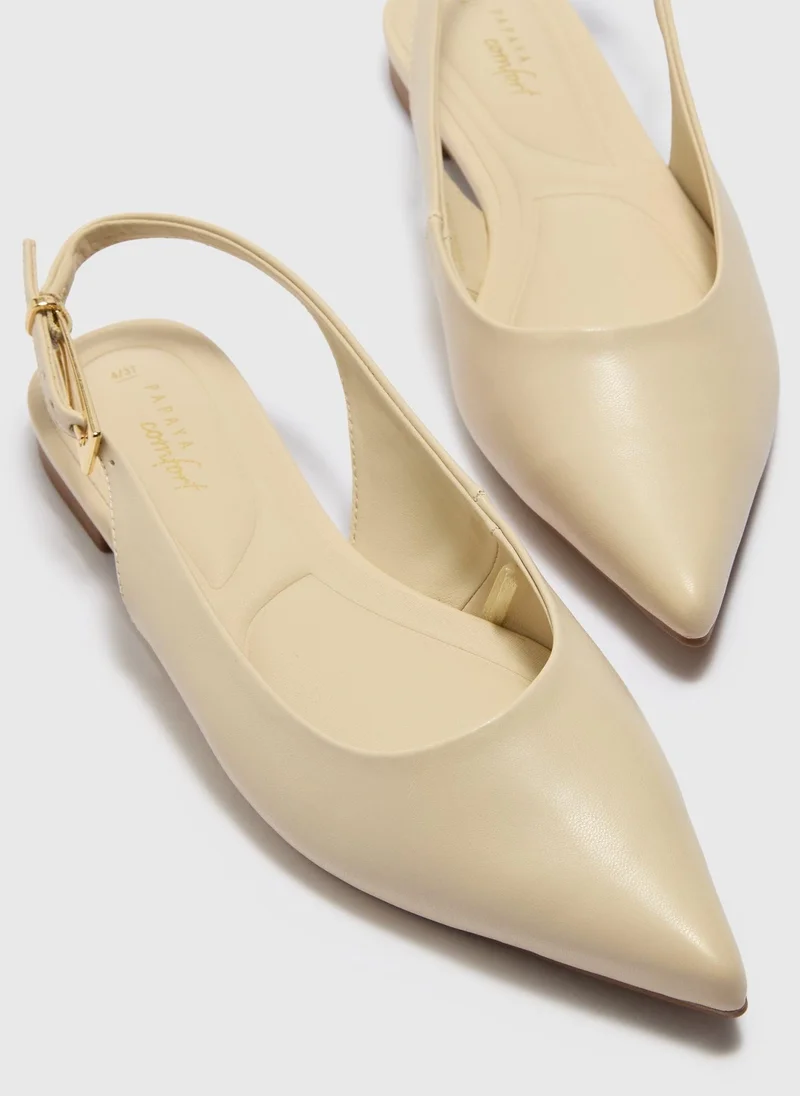 Matalan Nude Pointed Slingback Ballet Flats