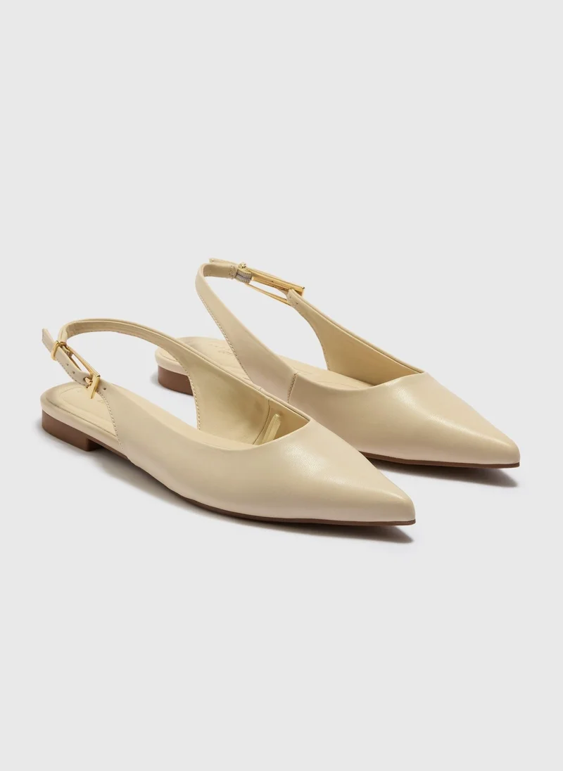 Matalan Nude Pointed Slingback Ballet Flats