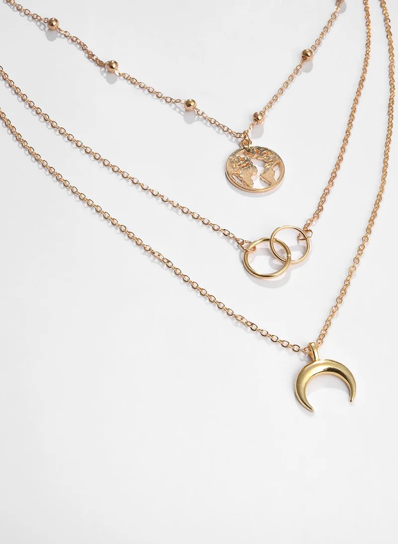 SOHI Layered Artificial Chain Necklace Jewellery
