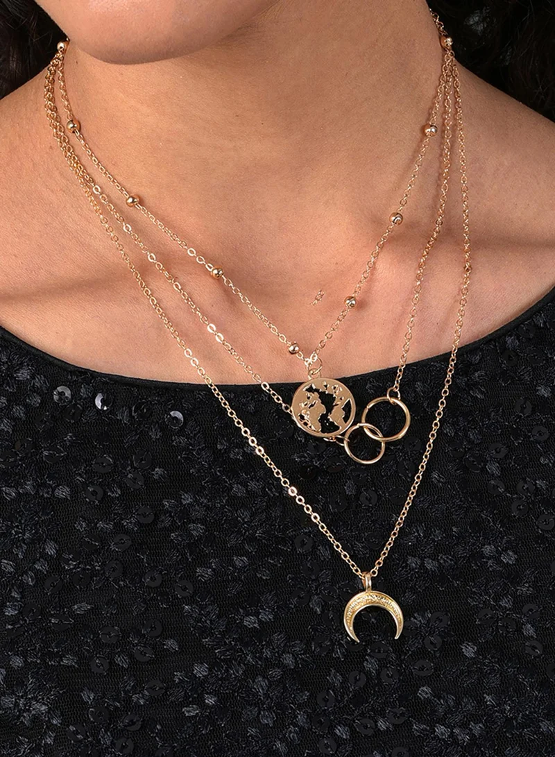 SOHI Layered Artificial Chain Necklace Jewellery