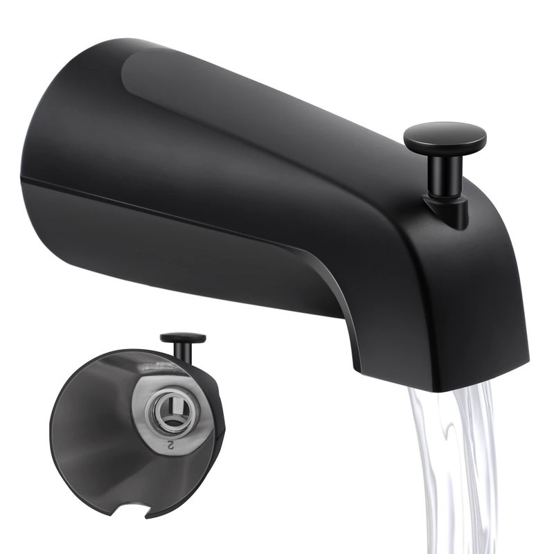 Dreyoo 5 1/4 Inch Bathroom Tub Spout Compatible with Westbrass E531D-1F-62, Fits Wall Front Mount Tub Spout with Shower Diverter 1/2'' IPS Inside Thread Bathtub Faucet(Matte Black) - Image 1