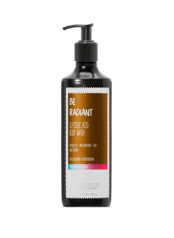 ذا لوف كو. غسول الجسم ذا لوف كو بي راديانت بحمض الجليكوليك 5% | جل استحمام للجسم للبقع الداكنة | يساعد على تحسين البشرة الخشنة والمتكتلة والمليئة برائحة الفراولة | للرجال والنساء - 250 مل - Image 1