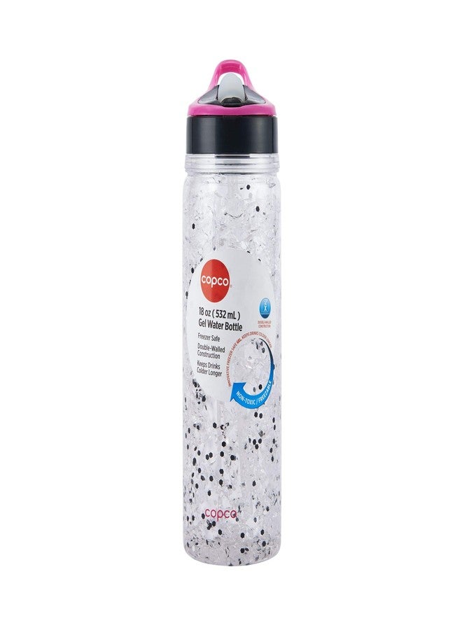 Copco 18 oz Double Wall Tritan Freezable Water Bottle with Crackle Gel - BPA-Free, Leak-Proof Flip-Top Lid, Easy Carry Loop - Keeps Drinks Cold Longer for Travel, Sports, Outdoor Use (White Glitter) - Image 5
