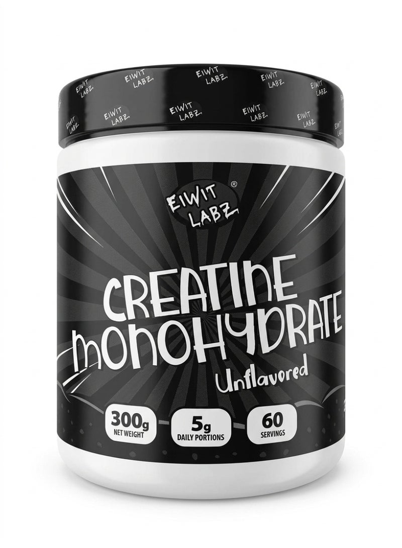 Eiwit Labz Creatine Monohydrate Unflavored 300g – Pure Micronized Creatine for Strength & Muscle Performance | 60 Servings - Image 1