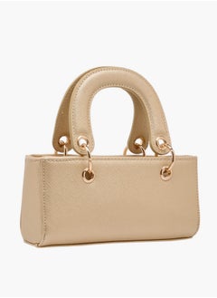 Flora Bella By Shoexpress Textured Crossbody Bag with Detachable Strap and Charm Detail  - Image 3