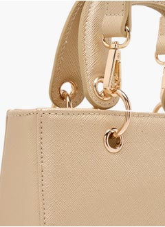 Flora Bella By Shoexpress Textured Crossbody Bag with Detachable Strap and Charm Detail  - Image 5