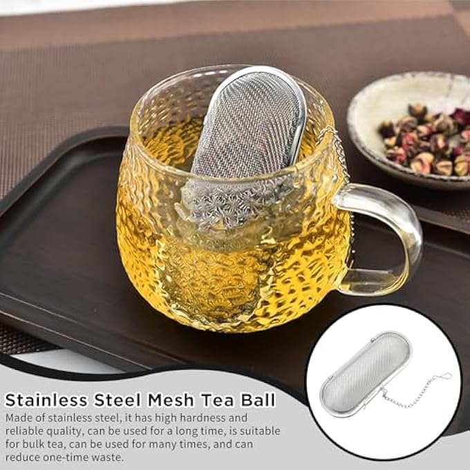 nalaina Stainless Steel Mesh Tea Ball Spice Strainer Tea Strainer With Hanging Chain Fine Mesh For Loose Leaf Tea Spices Seasonings - Image 3