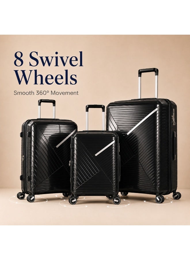 Hard Shell Luggage Set, 3-Piece Impact-Resistant Travel Suitcase Set for Family Vacations, Business Trips and Everyday Travel Organization - Image 3