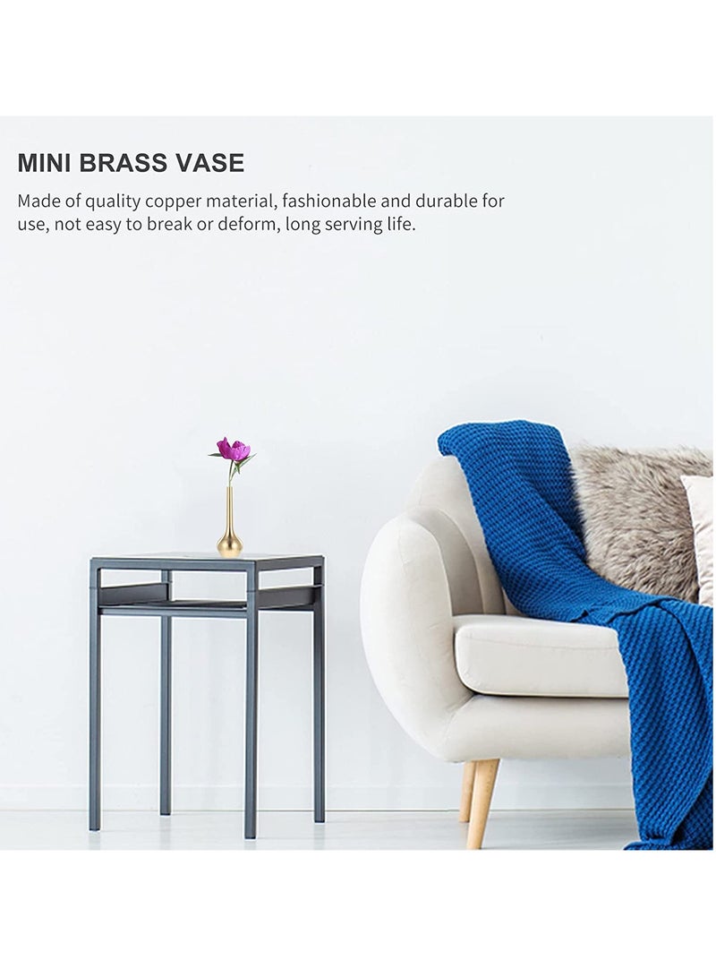 سيوسي مزهرية معدنية ذهبية صغيرة زهور أنيقة نحاسية صغيرة نباتات حديثة مزخرفة بالزهور العتيقة للزينة المركزية لطاولة الزفاف (ذهبي 1 قطعة) - Image 2