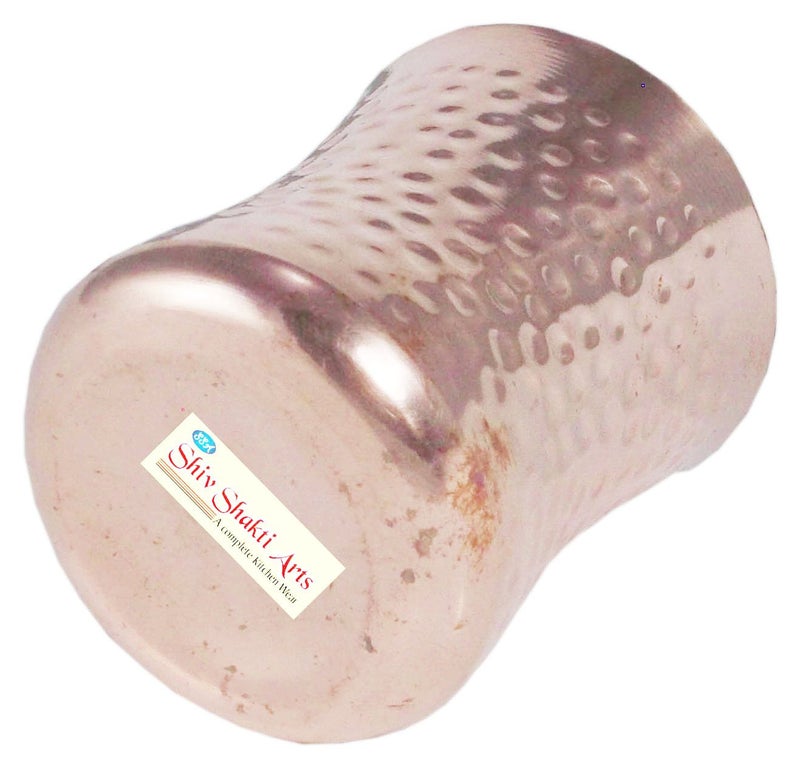 SHIV SHAKTI ARTS طقم عشاء تقليدي من الفولاذ المقاوم للصدأ والنحاس من شيف شاكتي آرتس مكون من 6 قطع: 1 طبق ثالي، 2 وعاء هاندي، 1 كوب، 1 شوكة، 1 ملعقة - Image 4