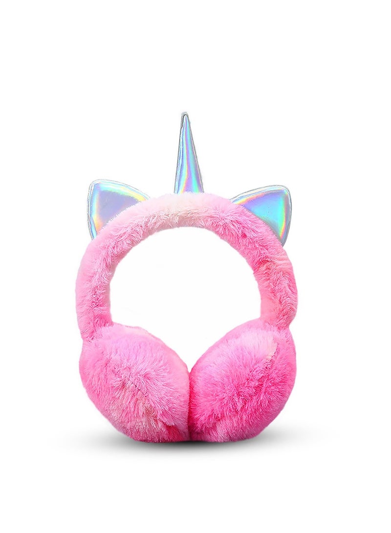 Rainbow Unicorn Earmuffs Warm Cute Winter Ear Warmers Portable Soft Plush Ear Muff Comfortable Outdoor Winter Ear Warmers - Image 1