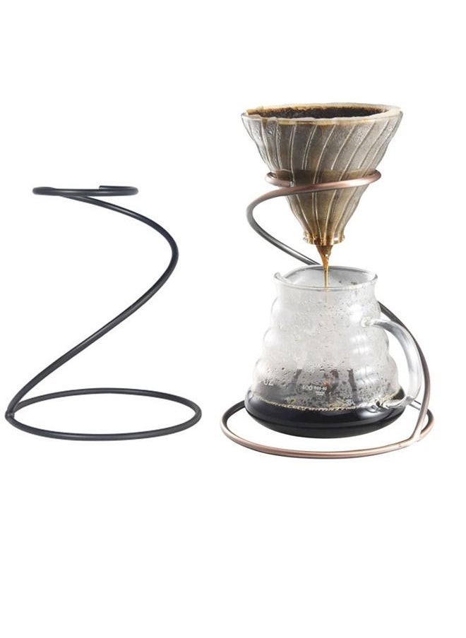 Bronze V60 Coffee Filter Dripper Holder Metal Spiral Filter Frame Hand Drip Pour-Over Coffee Brewer Stand Tea Pour-Over Drip Cup Bracket - Image 5