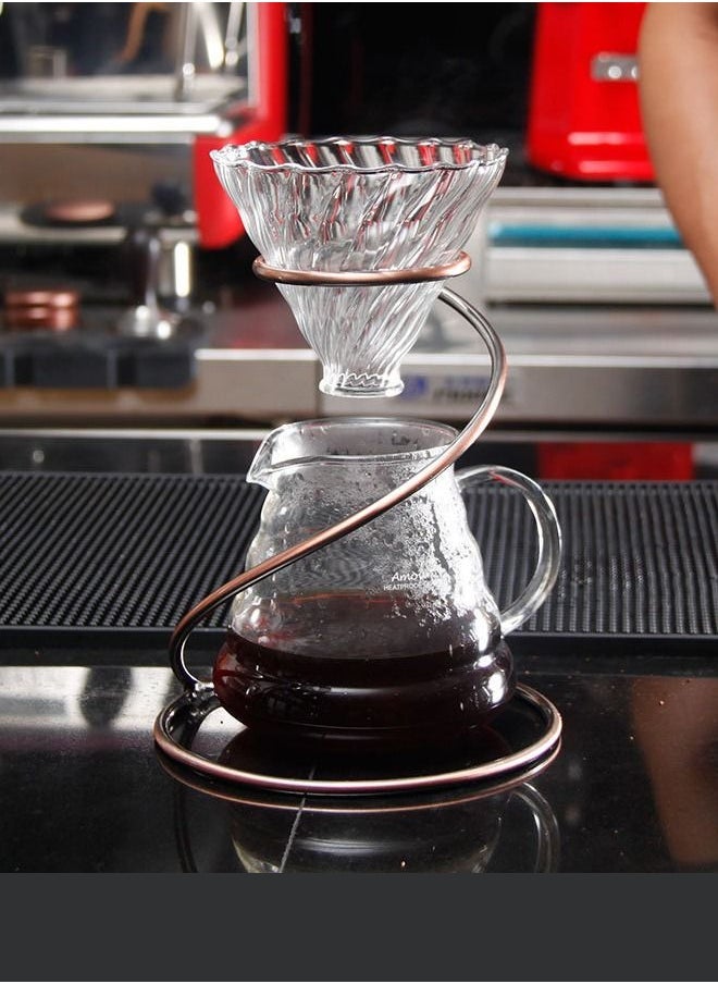 Bronze V60 Coffee Filter Dripper Holder Metal Spiral Filter Frame Hand Drip Pour-Over Coffee Brewer Stand Tea Pour-Over Drip Cup Bracket - Image 3
