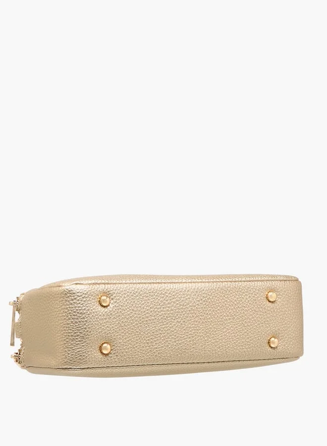 Flora Bella By Shoexpress Women Textured Crossbody Bag with Chain Strap and Zip Closure