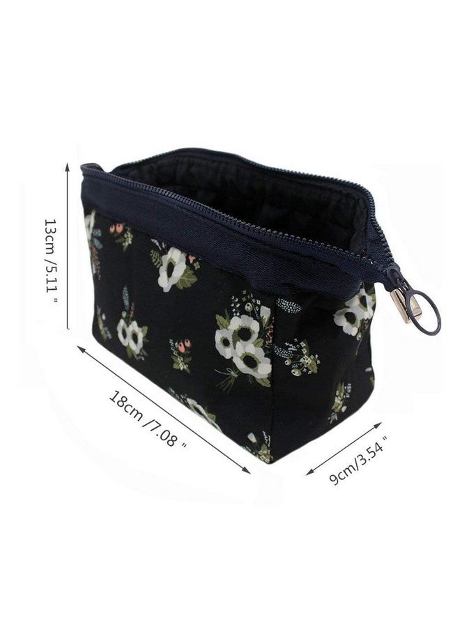 AIMERS Floral Printed Cosmetic Toiletry Bag Travel Kit Large Makeup Organizer with Zipper, Portable Women's Vanity Case for Makeup, Brushes, and Grooming Essentials Pack of 2 - Image 5