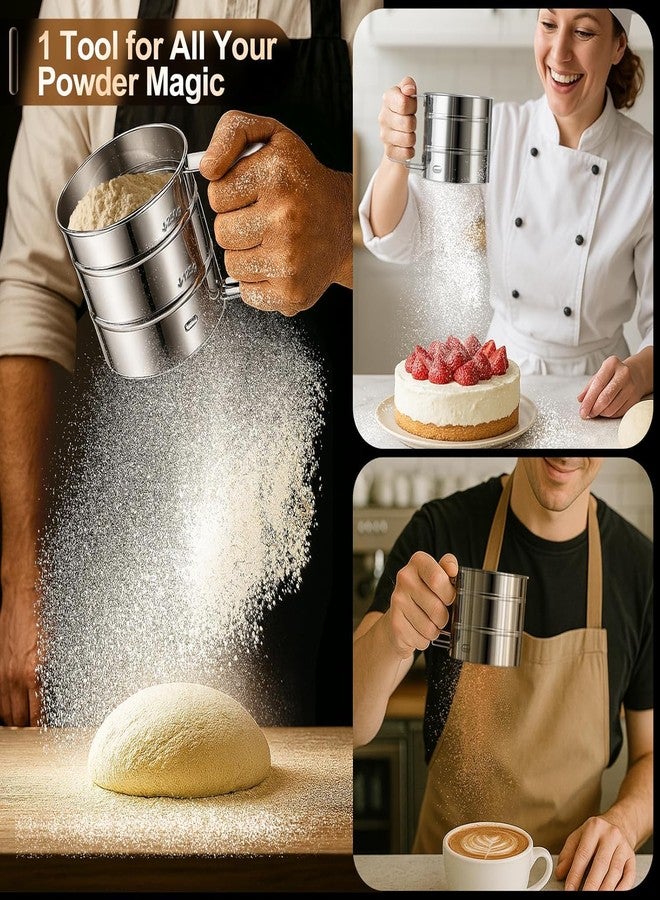 TRYV Manual Flour Sifter, Stainless Steel, Atta Chhani, Handheld Baking Sieve, Corrosion-Resistant, One-Hand Operated, Lightweight Kitchen Tool for Baking & Cooking - Image 5