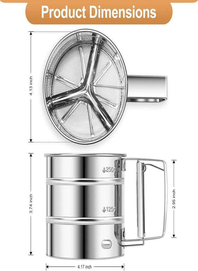 TRYV Manual Flour Sifter, Stainless Steel, Atta Chhani, Handheld Baking Sieve, Corrosion-Resistant, One-Hand Operated, Lightweight Kitchen Tool for Baking & Cooking - Image 4