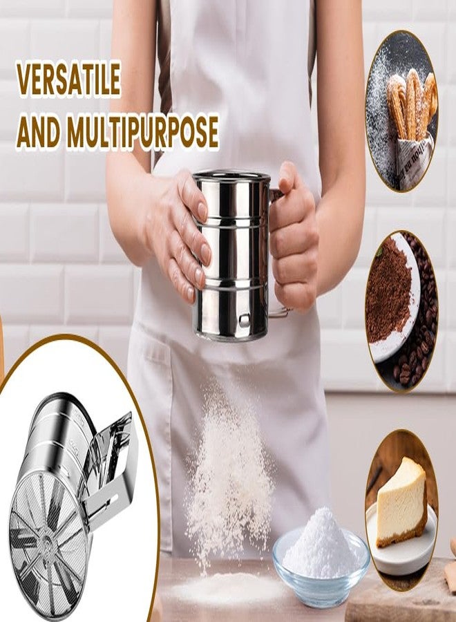 TRYV Manual Flour Sifter, Stainless Steel, Atta Chhani, Handheld Baking Sieve, Corrosion-Resistant, One-Hand Operated, Lightweight Kitchen Tool for Baking & Cooking - Image 2