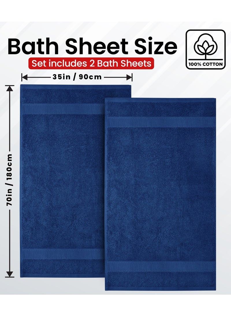 Premium Blue Bath Sheets – Pack of 2, 90cm x 180cm Large Bath Sheet Towel - 100% Cotton Ultra Soft and Absorbent Oversized Towels for Bathroom, Hotel & Spa Quality Towel by Infinitee Xclusives - pzsku/Z8E58E488FB05D4931AD2Z/45/_/1730961236/1da9b91c-45df-45a2-bfd4-0b0a79764af1