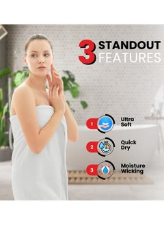 Infinitee Xclusives Premium Blue Bath Sheets – Pack of 2, 90cm x 180cm Large Bath Sheet Towel - 100% Cotton Ultra Soft and Absorbent Oversized Towels for Bathroom, Hotel & Spa Quality Towel by Infinitee Xclusives  - Image 3