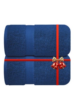 Infinitee Xclusives Premium Blue Bath Sheets – Pack of 2, 90cm x 180cm Large Bath Sheet Towel - 100% Cotton Ultra Soft and Absorbent Oversized Towels for Bathroom, Hotel & Spa Quality Towel by Infinitee Xclusives  - Image 1