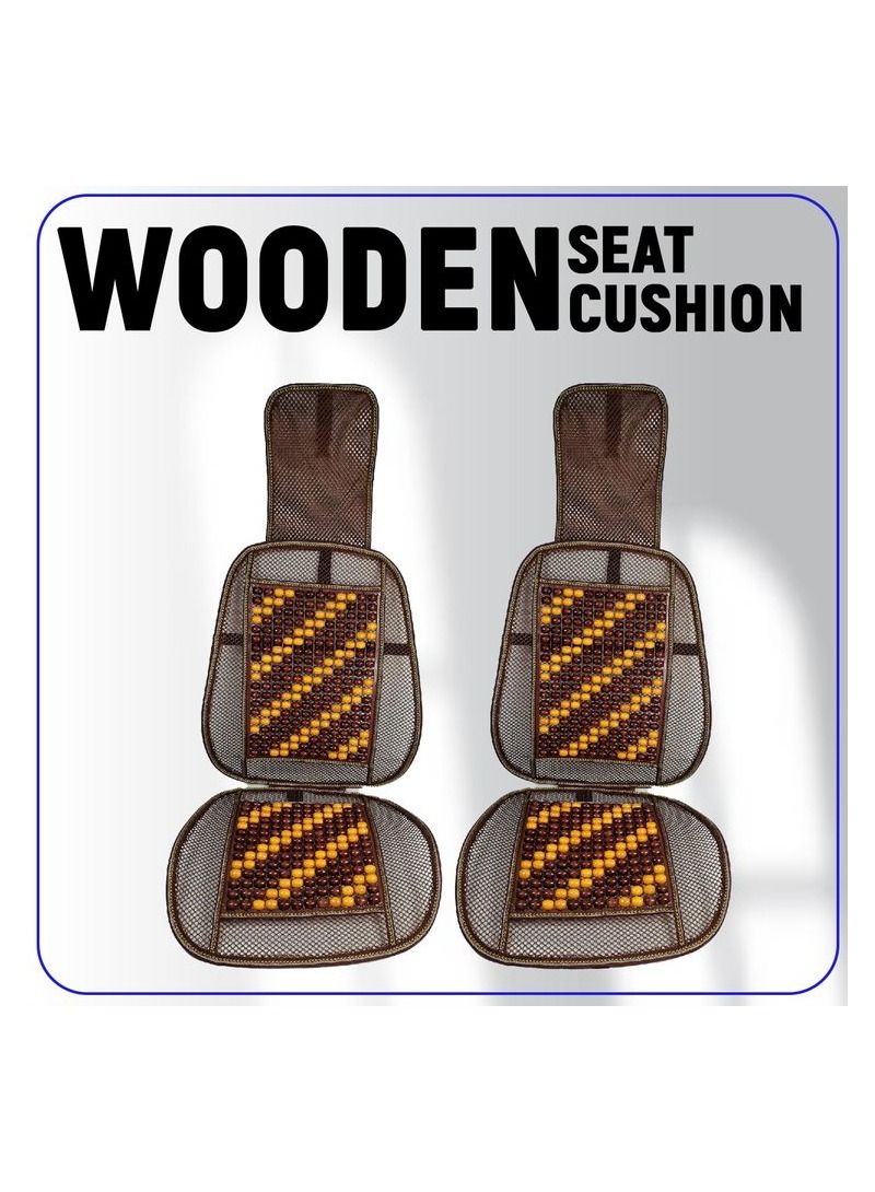 AGC Seating Pad For Universal Car Wood Beaded Comfort Seat Cushion Wooden Pearl Seat Cushion 2 Pcs - Image 1