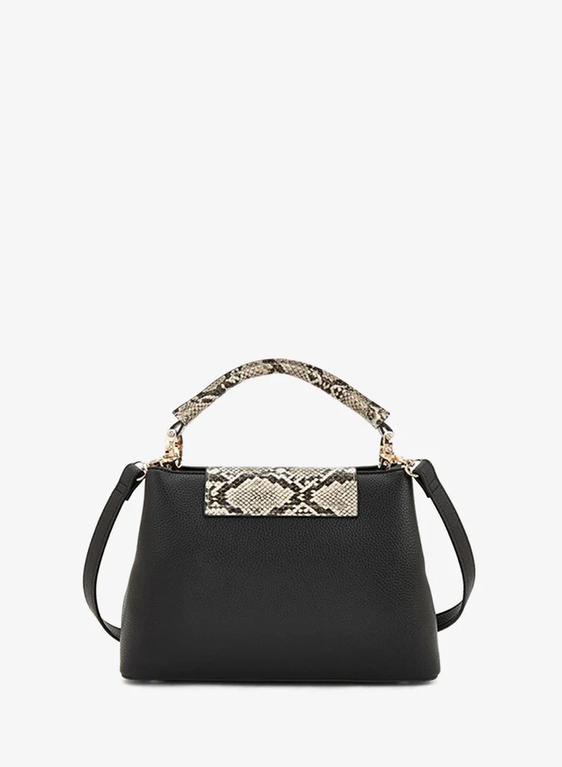 Celeste BLACK Textured Tote Bag With Detachable Strap for Women | Best Price UAE