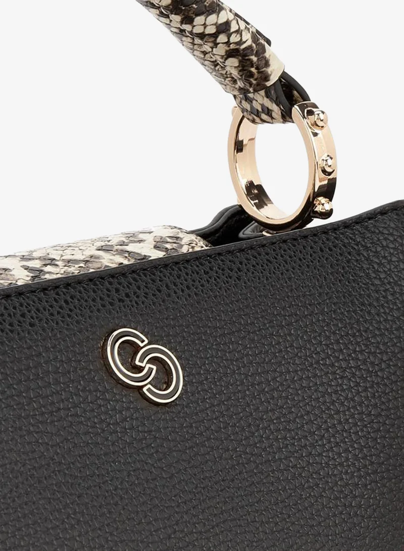 Celeste BLACK Textured Tote Bag With Detachable Strap for Women | Best Price UAE
