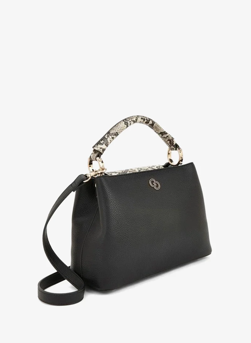 Celeste BLACK Textured Tote Bag With Detachable Strap for Women | Best Price UAE