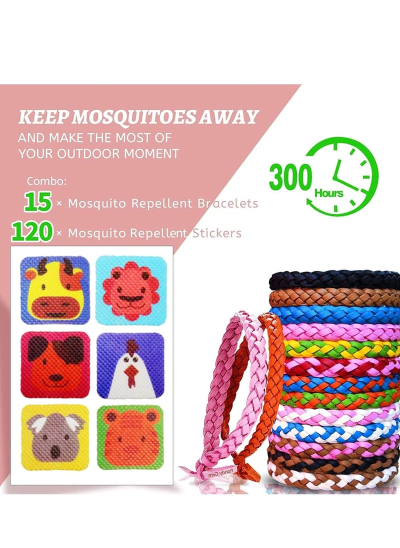 Y&D - Mosquito Repellent Bracelet, 15 Pack Bands & 30 Stickers for Adults, Kids Babies - Premium Quality, Made of 100% Natural Plant Essential Oil Outdoor Protection up to 300 Hours - Image 1
