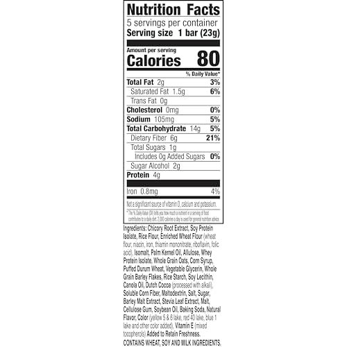 Fiber One 80 Calorie Chewy Snack Bars Chocolate Caramel and Pretzel 5 Ct 41 oz - Image 5