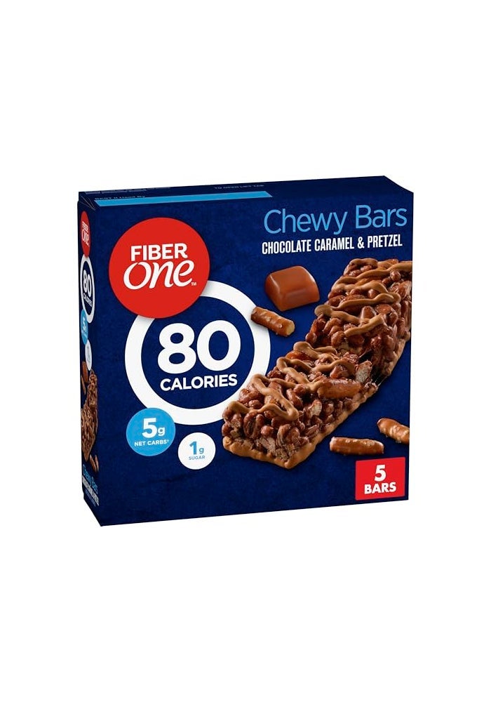 Fiber One 80 Calorie Chewy Snack Bars Chocolate Caramel and Pretzel 5 Ct 41 oz - Image 1